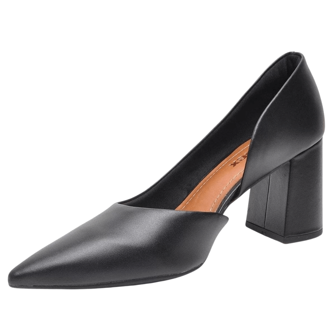 Scarpin Usaflex Ah0508009 Salto Bloco Preto 2