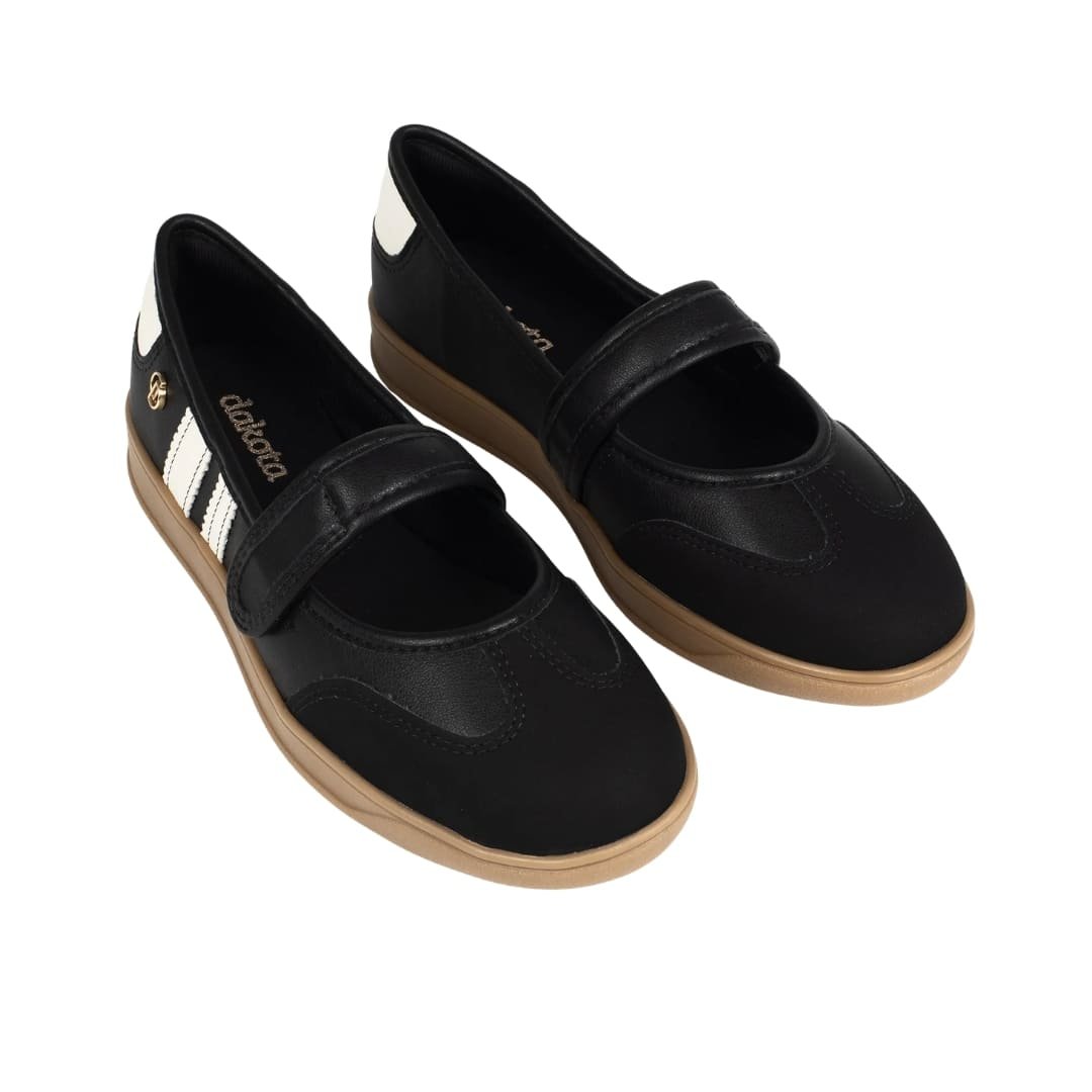 Tênis Sapatilha Feminino Dakota D0842 Esportivo Preto/Branco 3