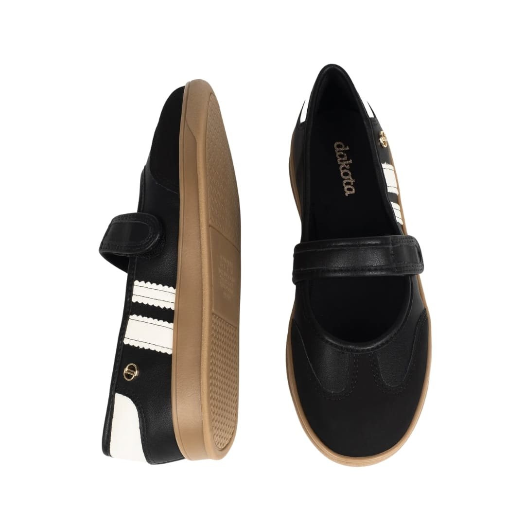 Tênis Sapatilha Feminino Dakota D0842 Esportivo Preto/Branco 5