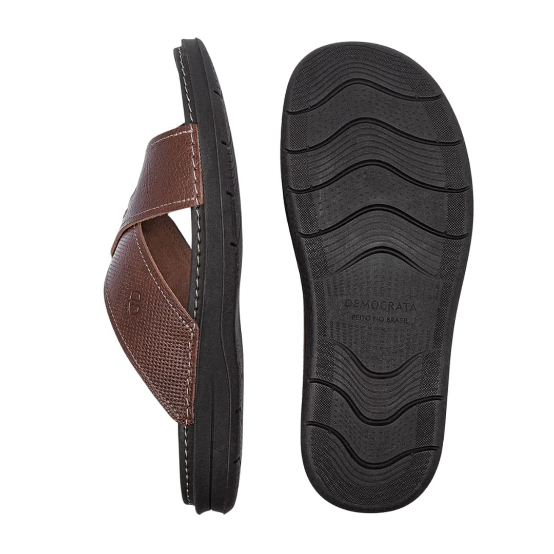 Sandália Masculina Democrata 693102 Lazy em Couro Marrom 4
