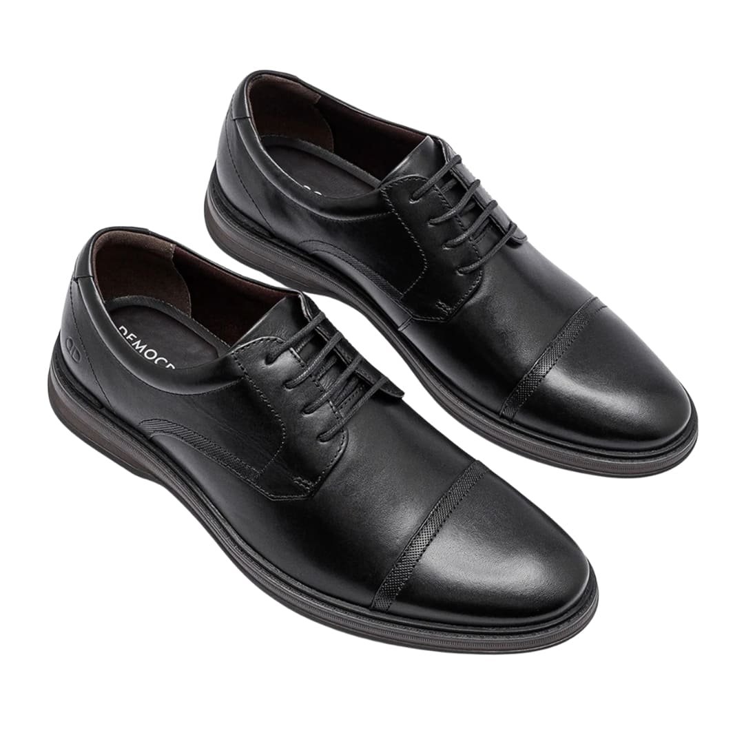 Sapato Masculino Democrata Social 273301 Noah Couro Preto 2