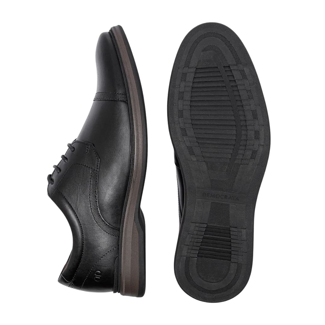 Sapato Masculino Democrata Social 273301 Noah Couro Preto 4