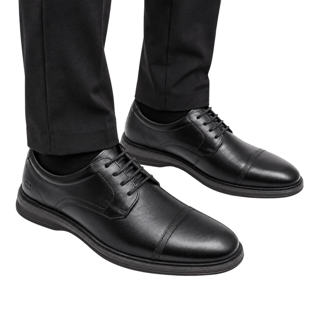 Sapato Masculino Democrata Social 273301 Noah Couro Preto 5