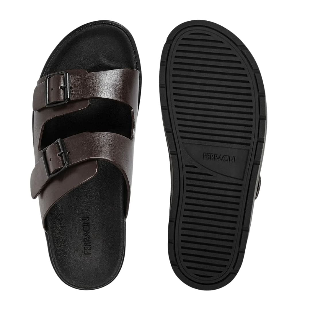 Sandália Masculina Ferracini 2532b Arpoador em Couro Marrom 2