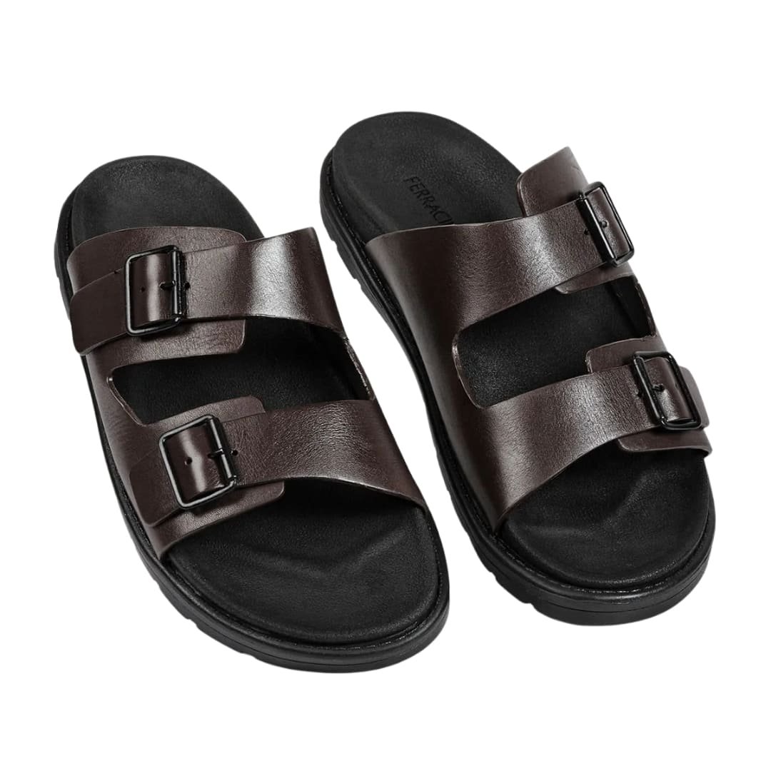 Sandália Masculina Ferracini 2532b Arpoador em Couro Marrom 3