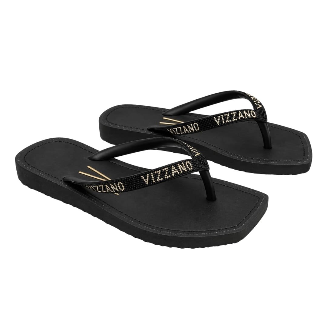 Chinelo Feminino Vizzano 6531.105 com Strass Preto 4