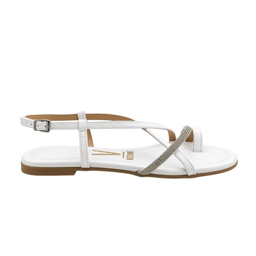 Sandália Rasteira Feminina Vizzano 6371.1070 Napa Calf com Strass
