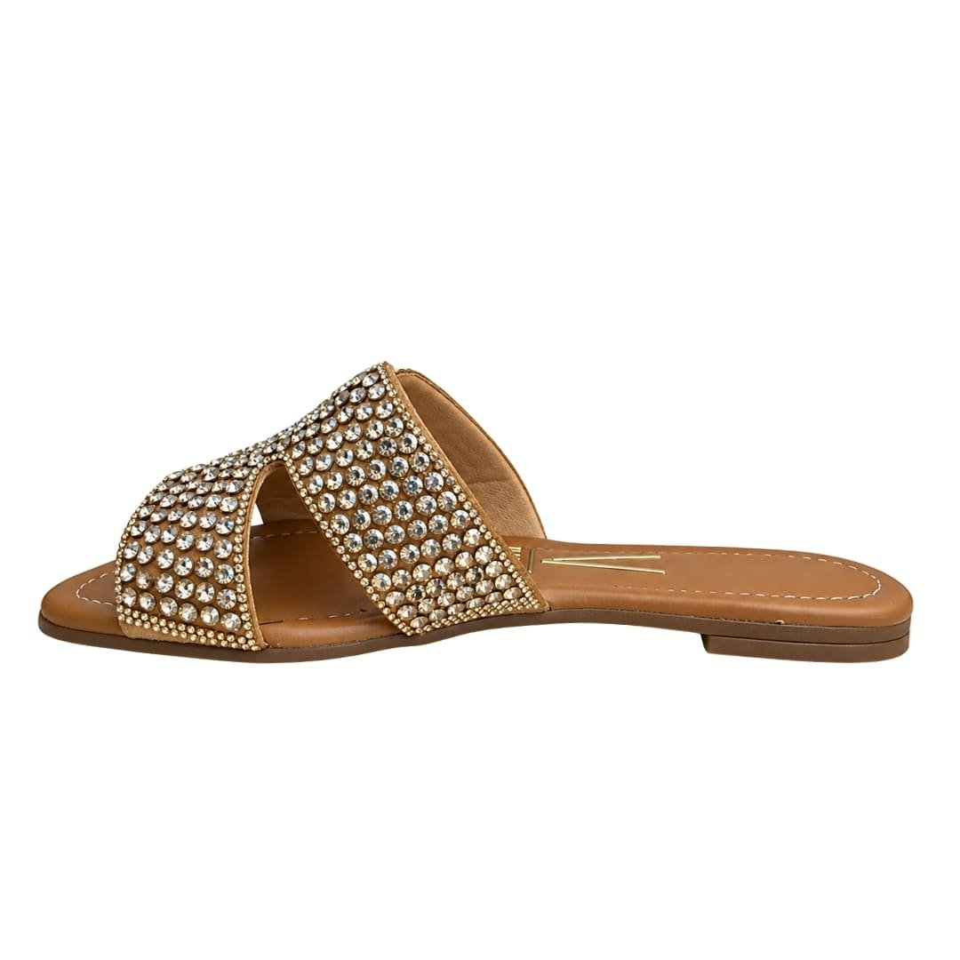Chinelo Feminino Vizzano 6371.1005 Gaspea com Strass Bege 2