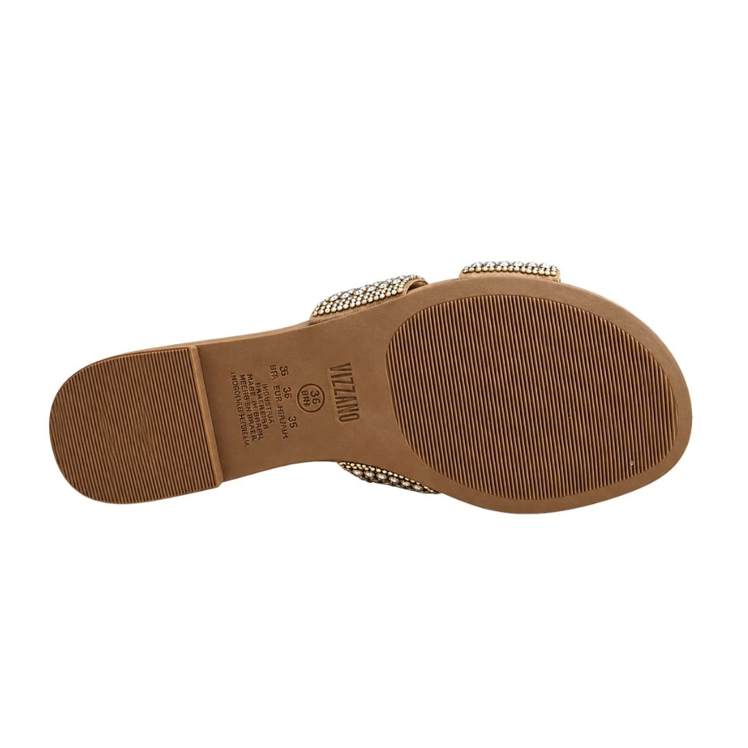 Chinelo Feminino Vizzano 6371.1005 Gaspea com Strass Bege 3