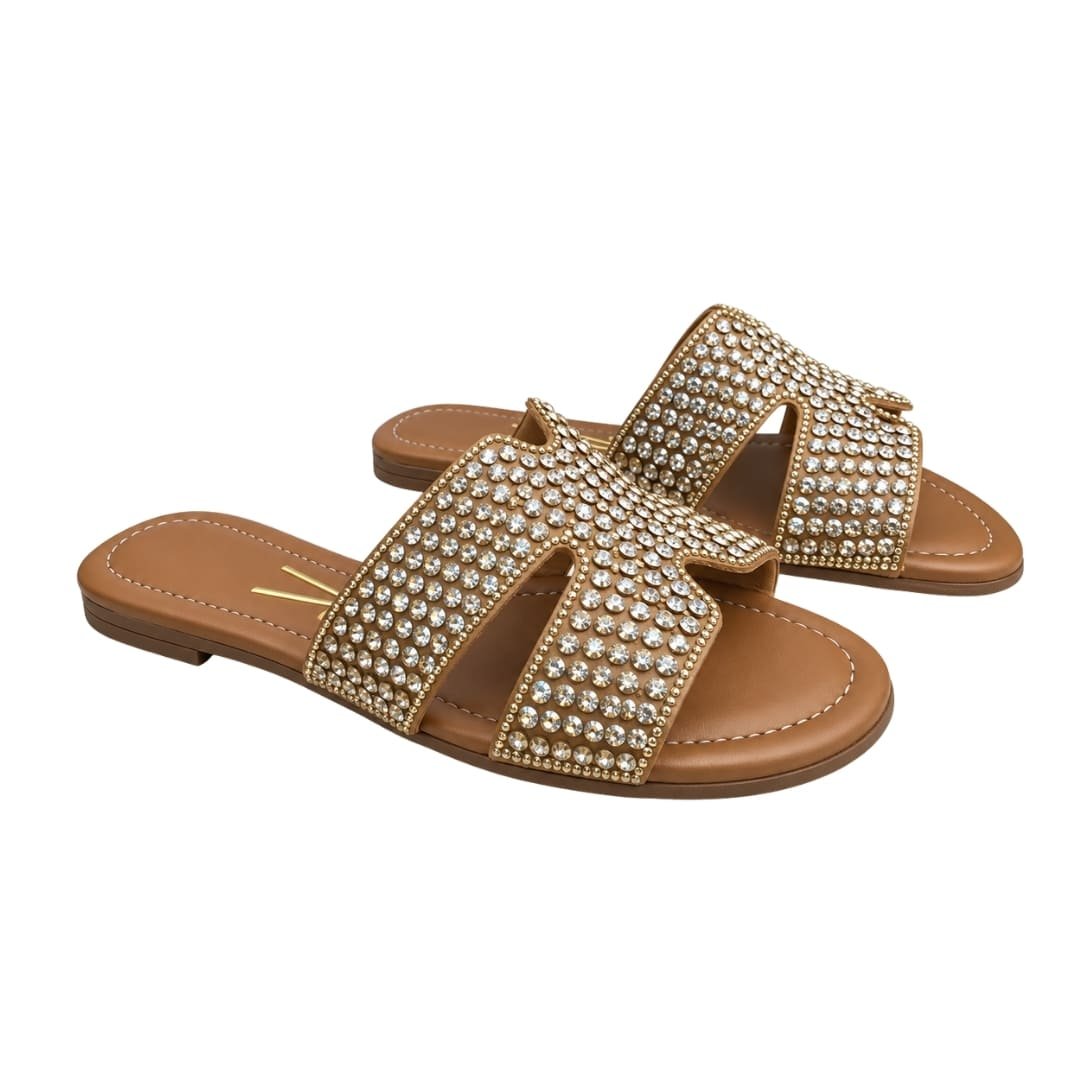 Chinelo Feminino Vizzano 6371.1005 Gaspea com Strass Bege 4