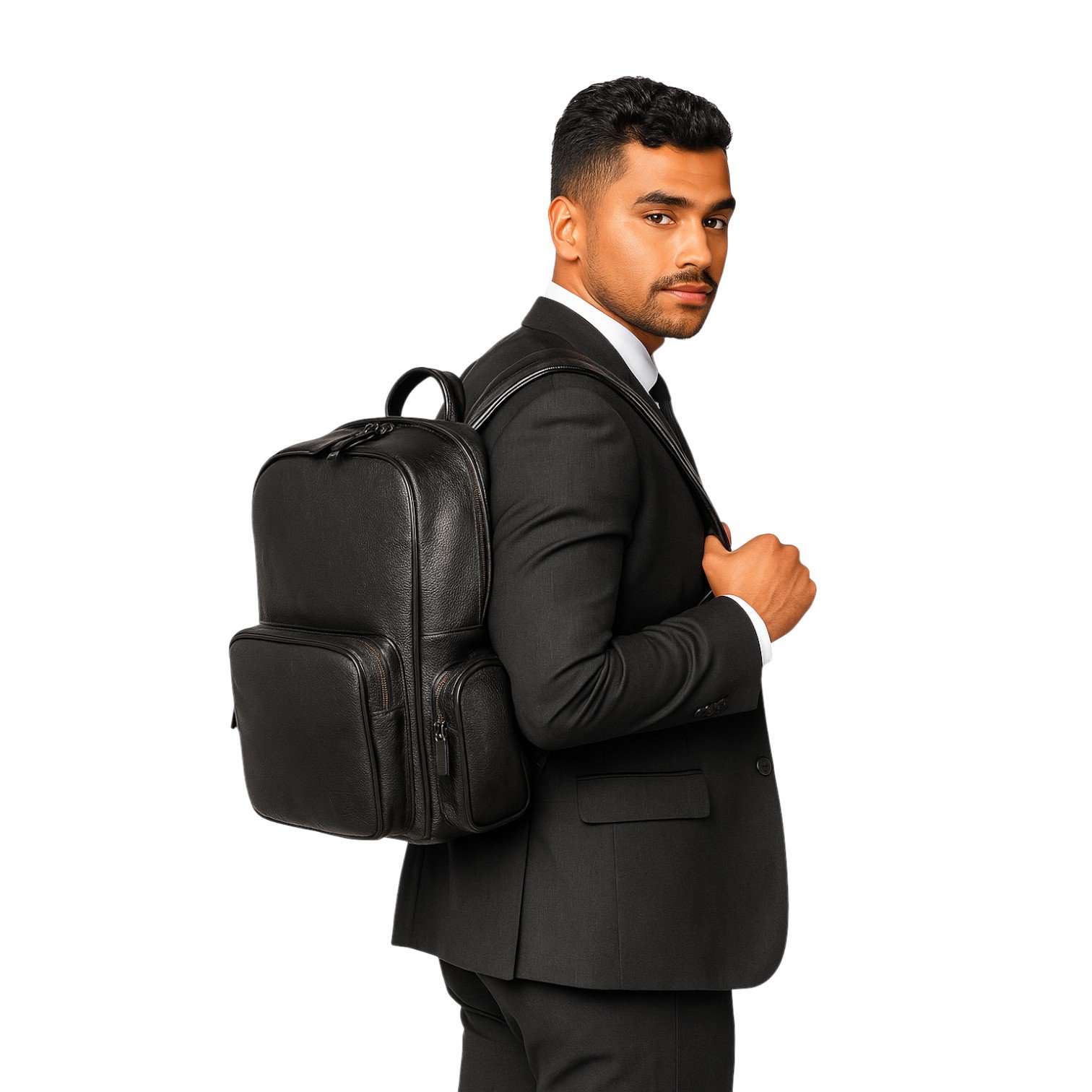 Mochila Executiva de Couro Mamute com Porta Notebook 15.6? Zup | Unissex Preto 5