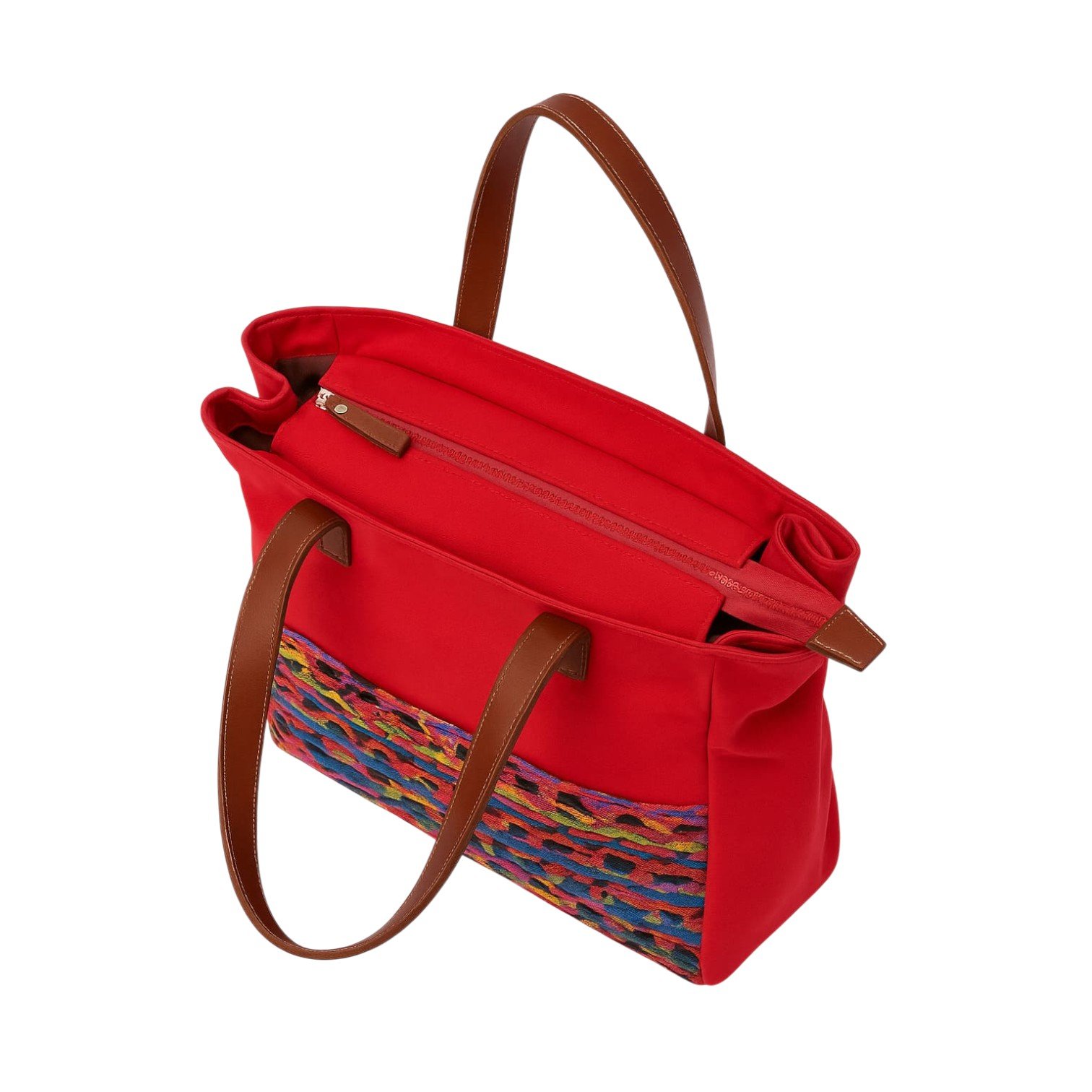 Bolsa Feminina de Lona com Jacquard Zup ? Alça de Couro