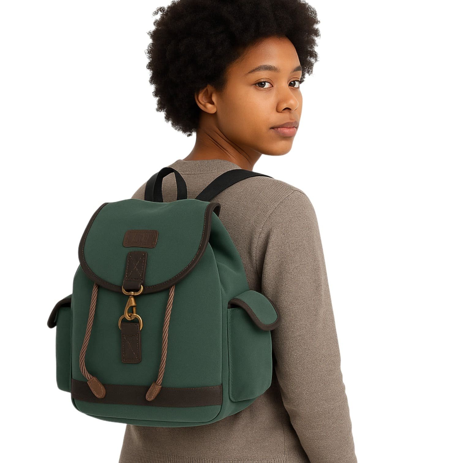 Mochila de Lona de Algodão Casual Zup Bags