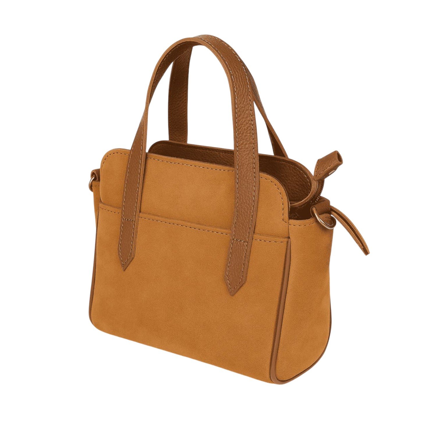 Bolsa Feminina Pequena de Couro Camurçado Zup - Duas Alças