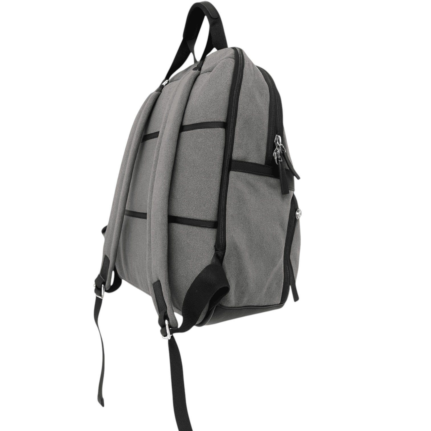 Mochila Executiva de Lona e Couro Zup para Notebook Cinza 4