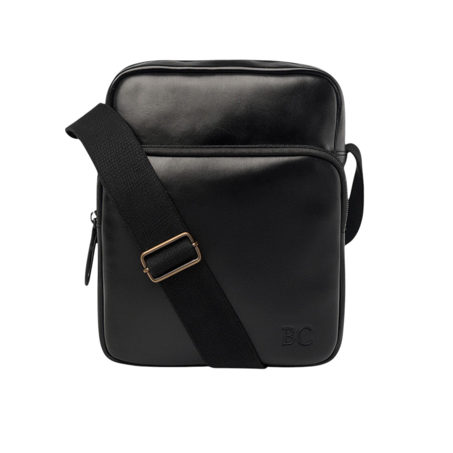 Shoulder Bag de Couro Legítimo Zup | Bolsa Unissex com Alça de Nylon