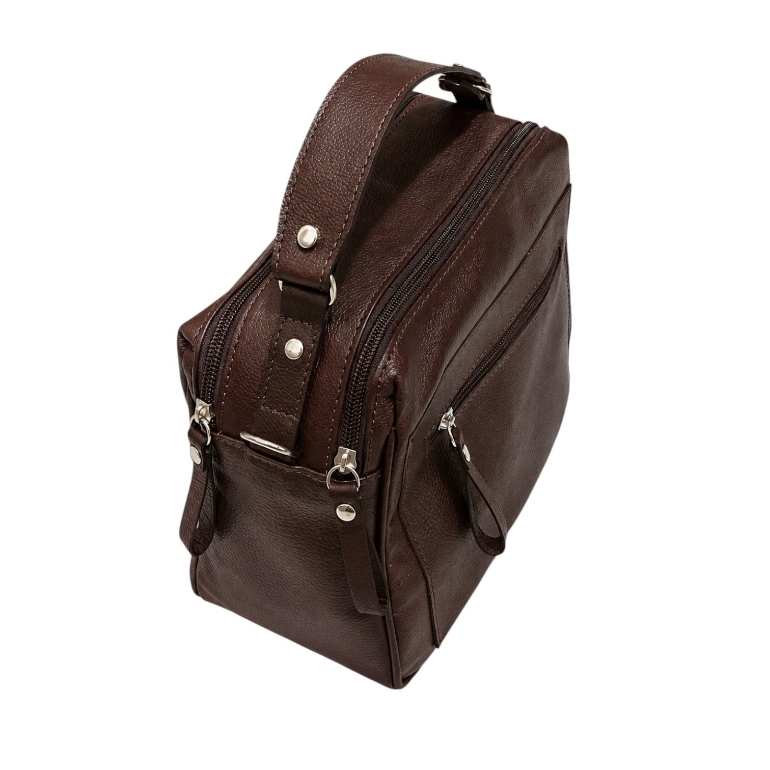 Bolsa Feminina de Couro Cida Zup | Média, Alça Ajustável e Design Elegante Pinhão 3