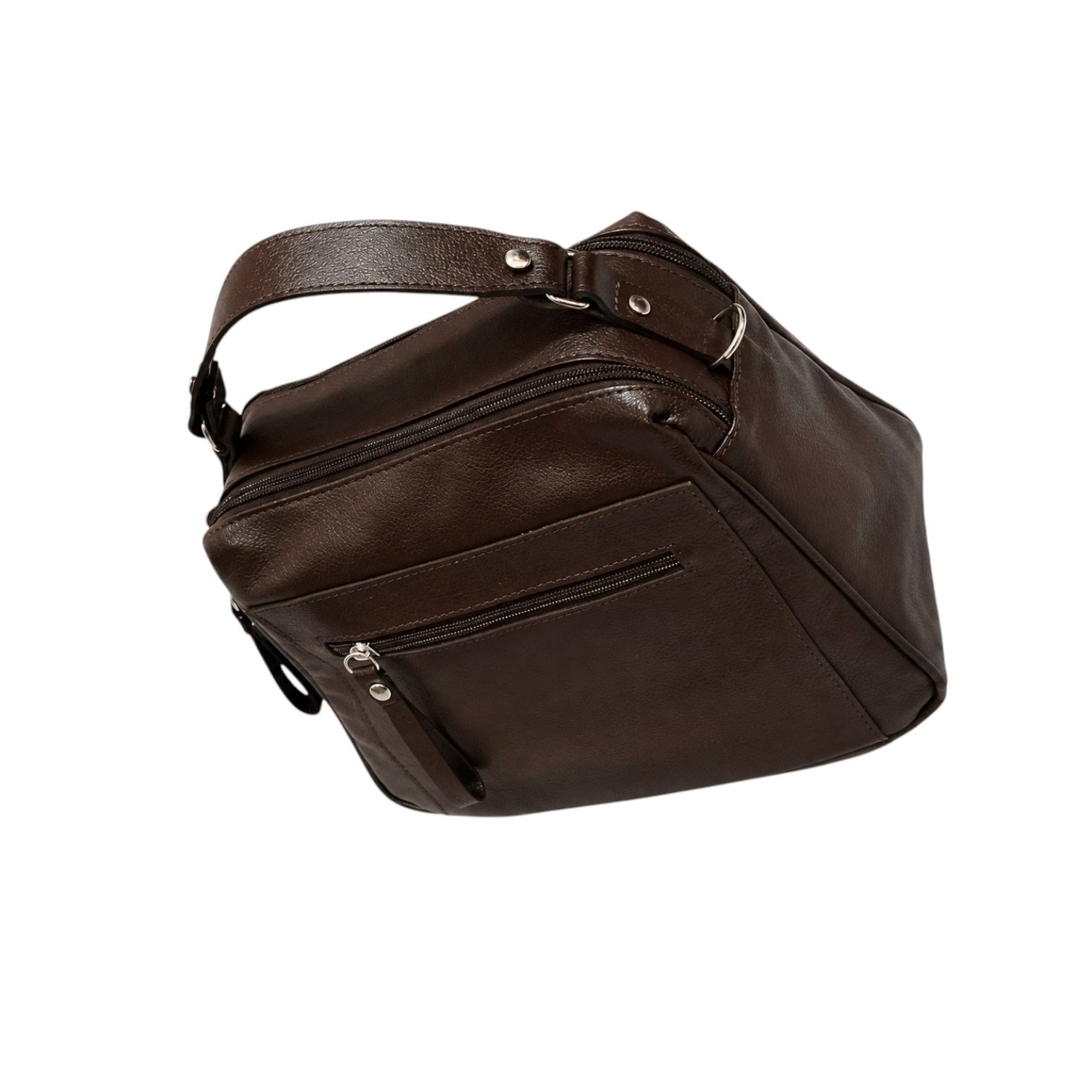 Bolsa Feminina de Couro Cida Zup | Média, Alça Ajustável e Design Elegante Pinhão 4