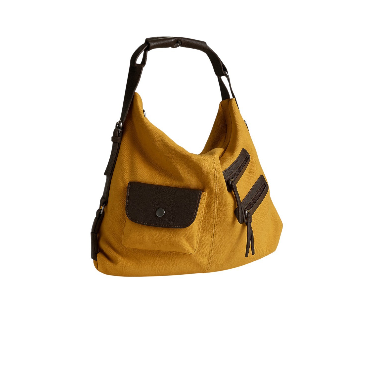 Bolsa Feminina de Lona stripped Zup Amarelo 3