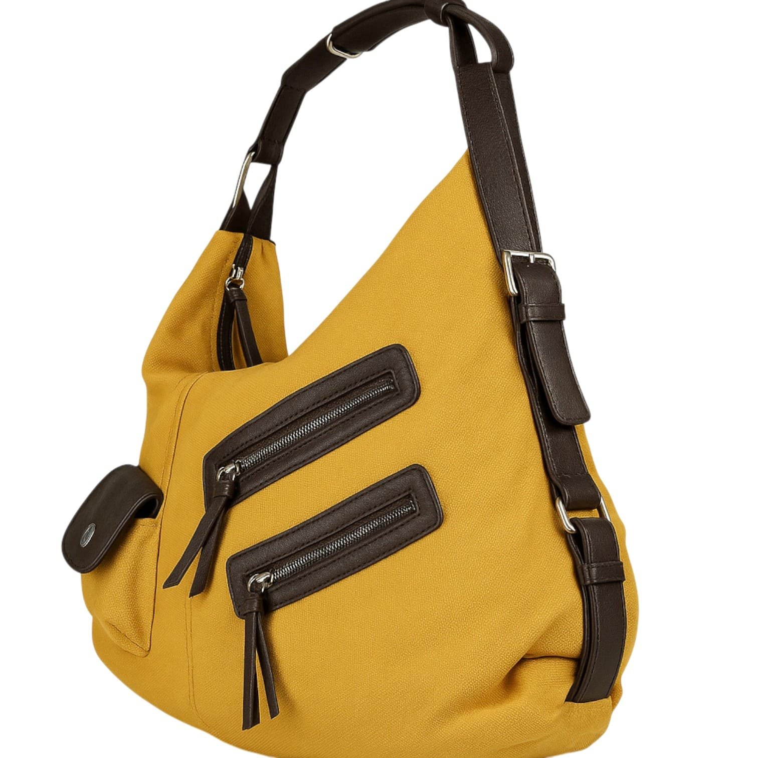 Bolsa Feminina de Lona stripped Zup Amarelo 4