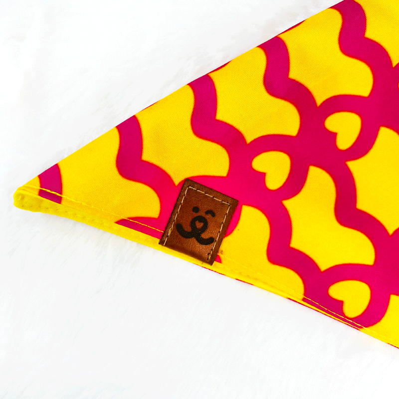 Bandana para Pet - Live - Amarelo e Pink Amarelo/Pink 2