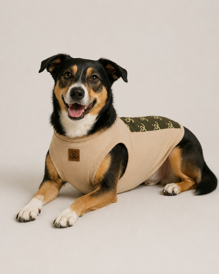 T-shirt para Pet - PetChic - Bege e Verde Amazônia Bege/Verde 3