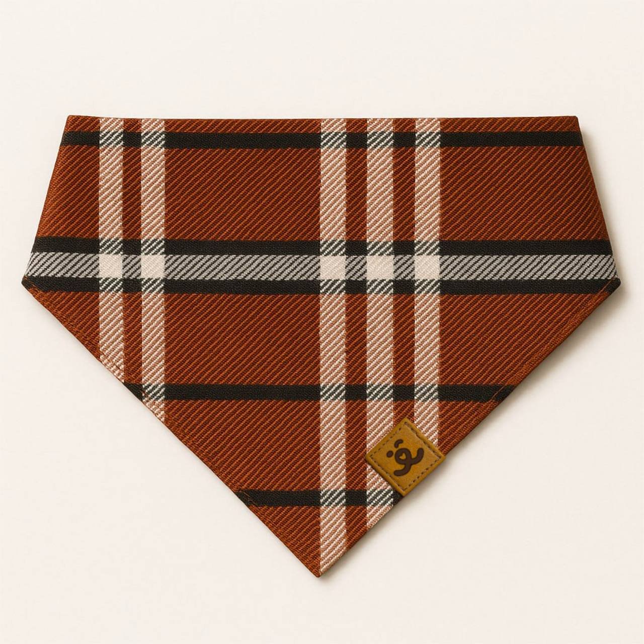 Bandana para Pet com Elástico - Xadrez Marrom