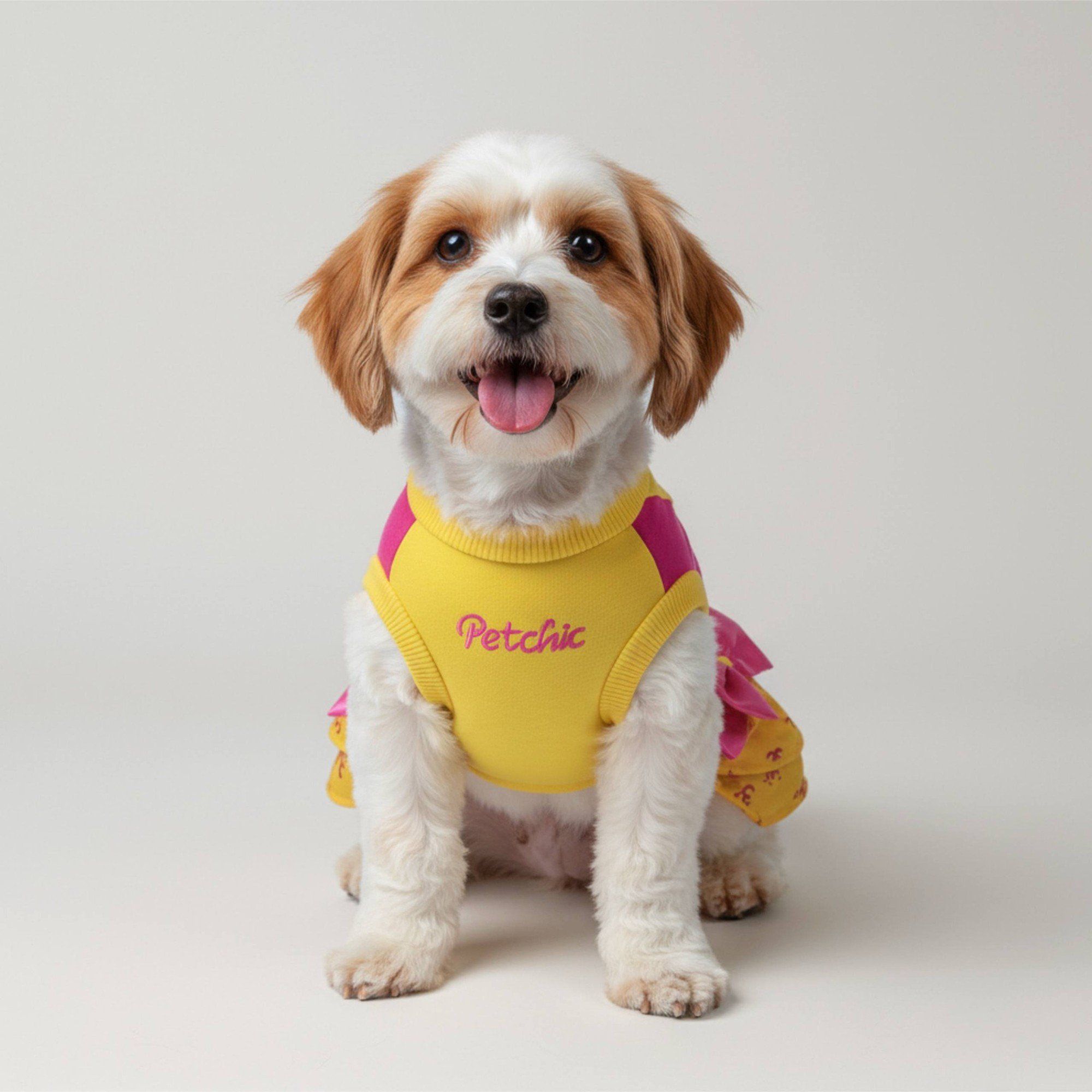 Vestido para Pet - Julie II - Amarelo e Pink