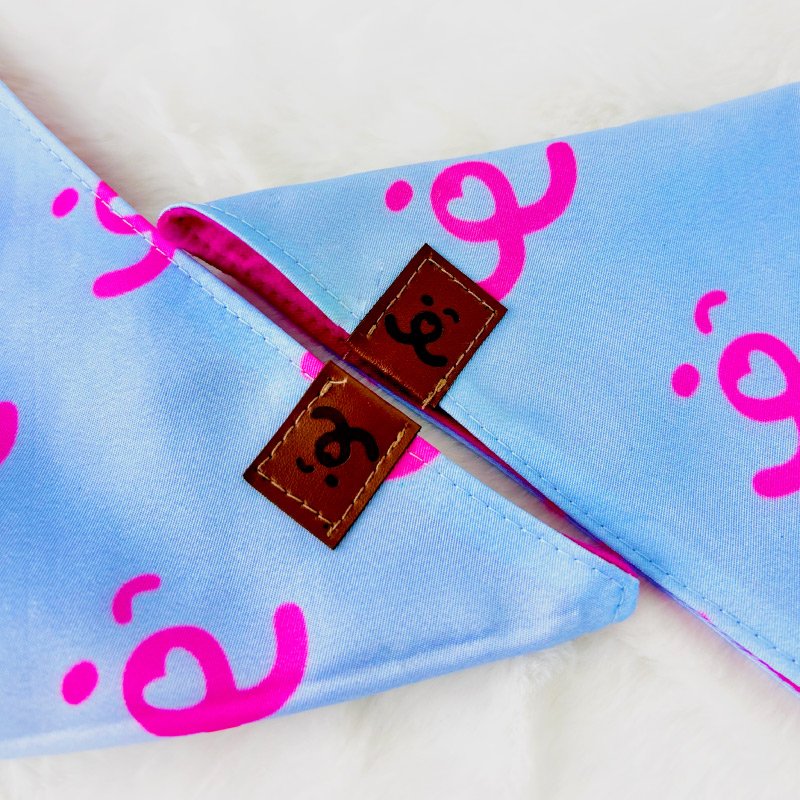 Bandana para Pet - Elo - com Elástico - Azul e Pink Azul/Pink 3