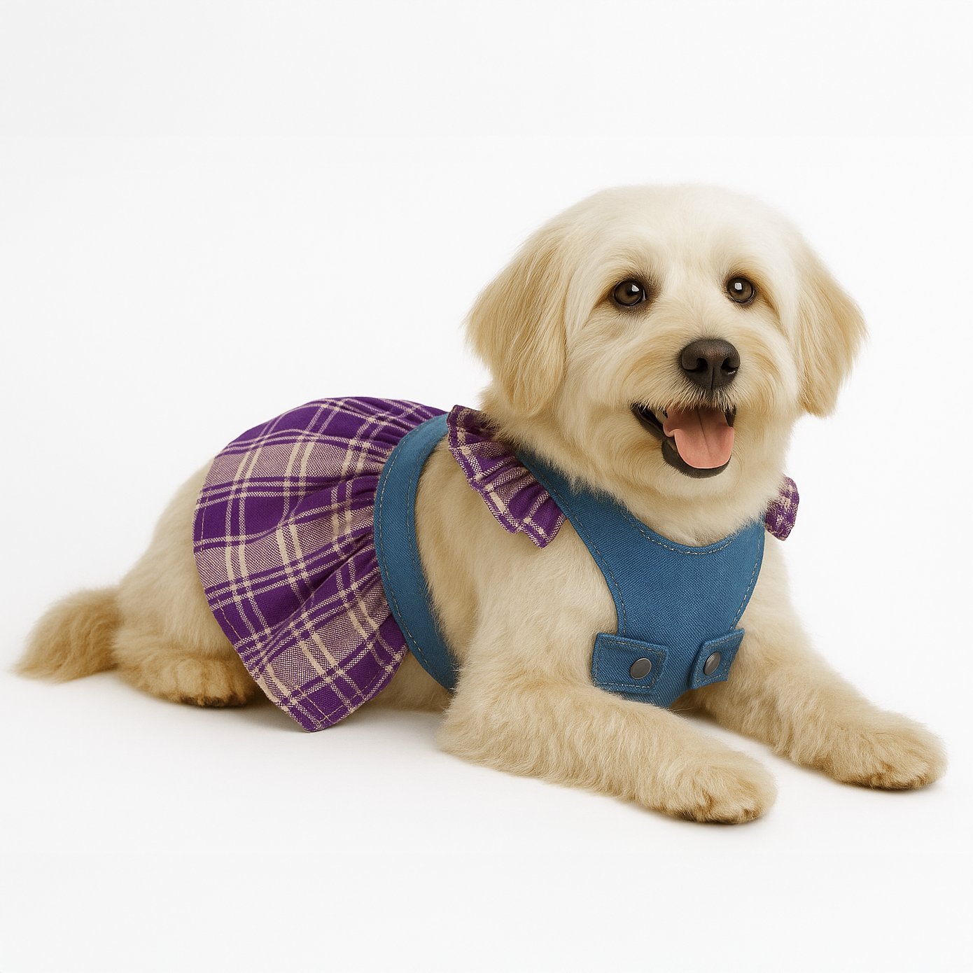 Vestido para Pet - Jeans e Lilás Jeans/Lilás 3