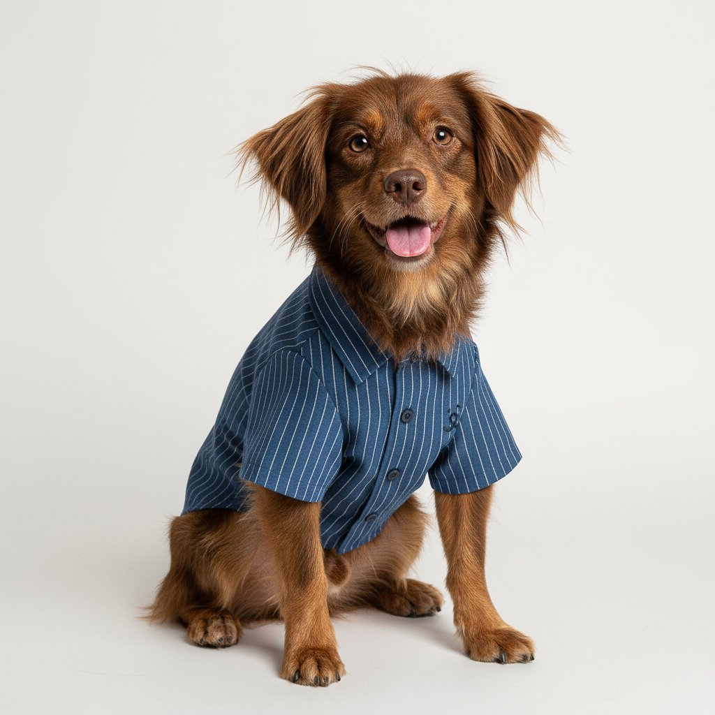 Camisa para Pet - Will - Listrada Azul Marinho