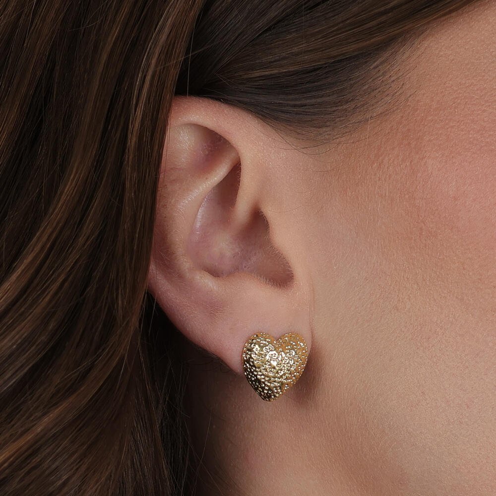 Brinco Dourado de Coração Irregular Dourado 2