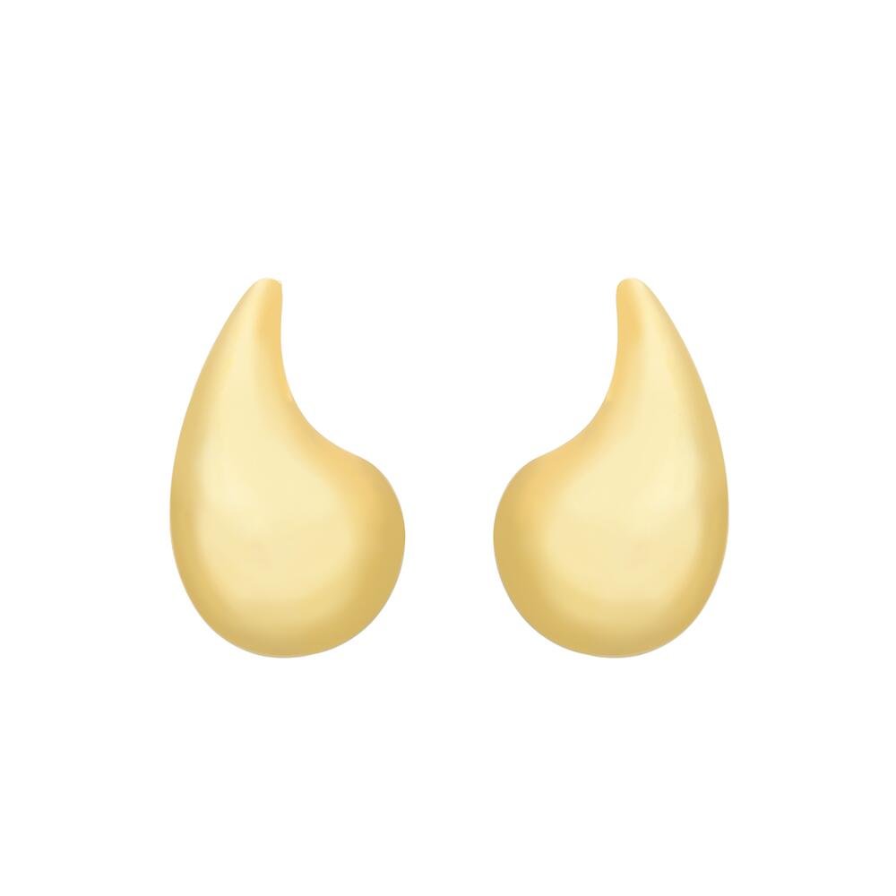 Brinco Dourado Gota Curvada Grande