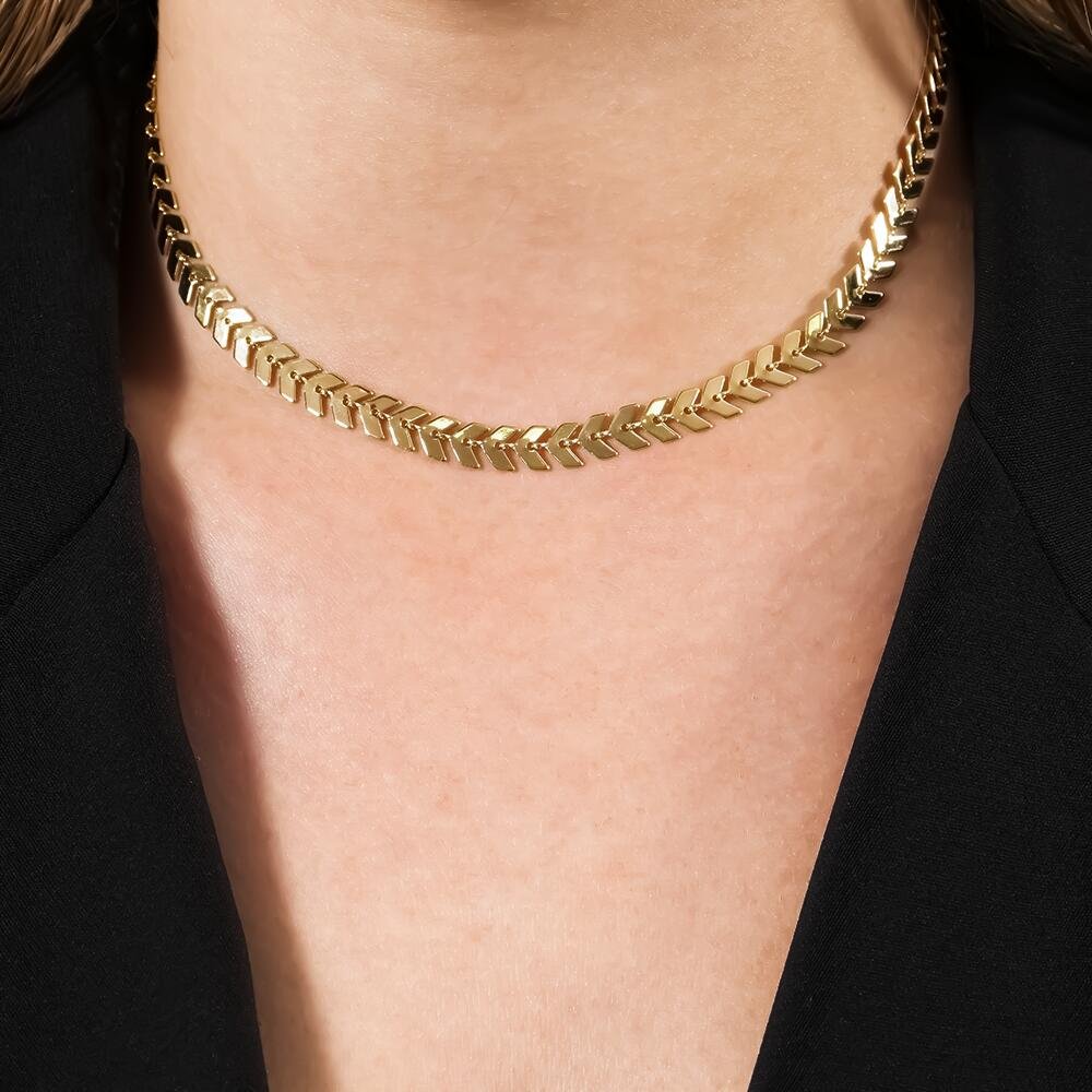 Colar Dourado Chocker de Seta Dourado 2