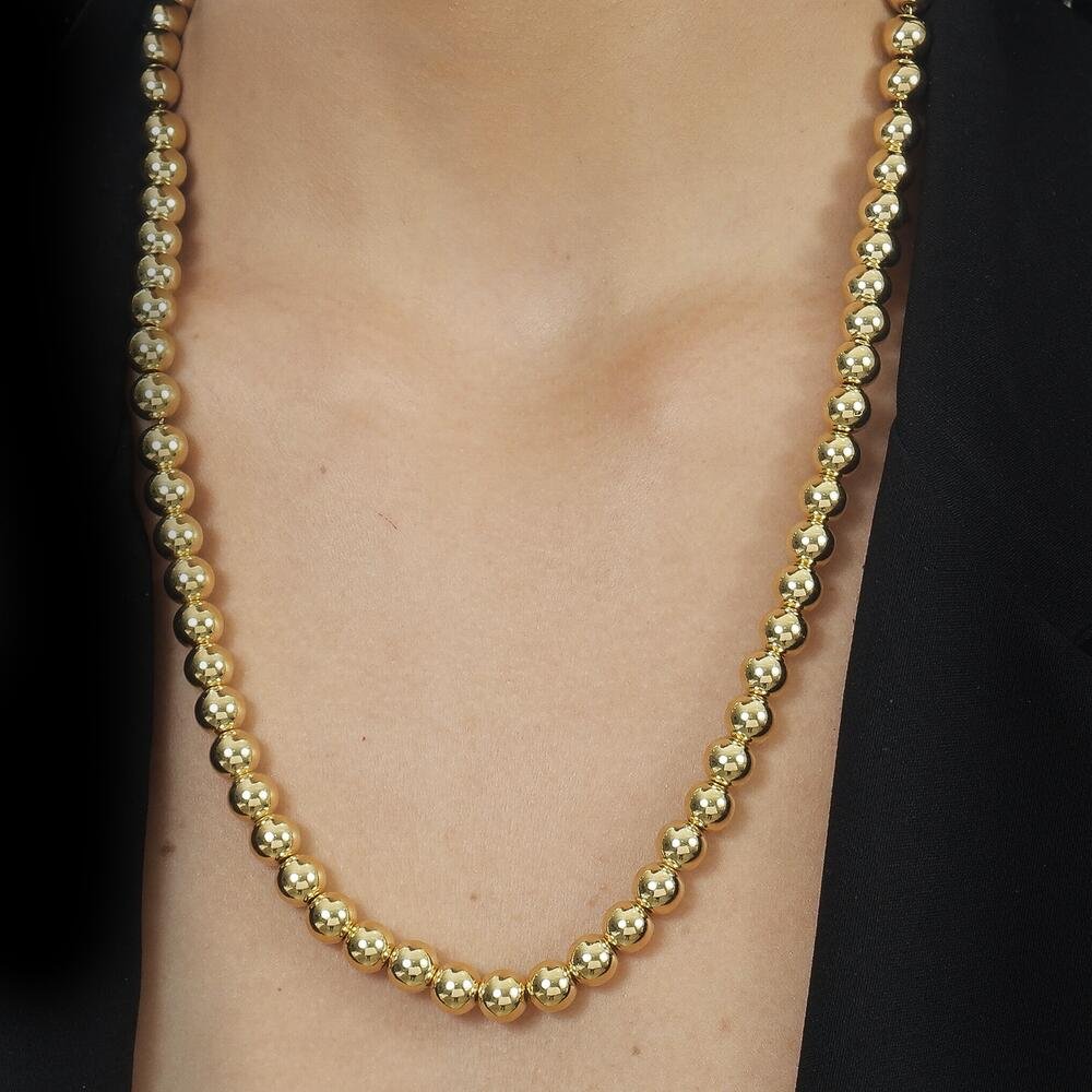 Colar Dourado de Bolas Médias Dourado 2