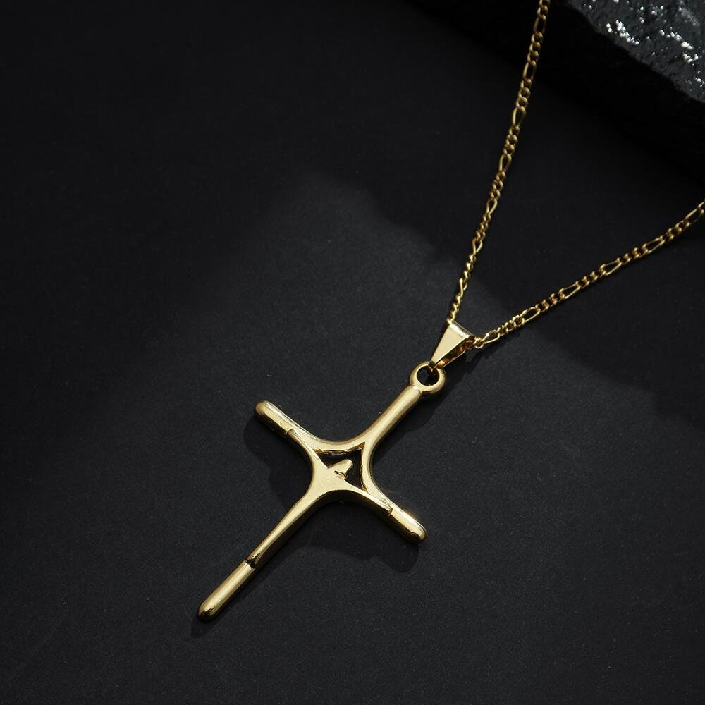 Pingente Dourado Crucifixo Dourado 3