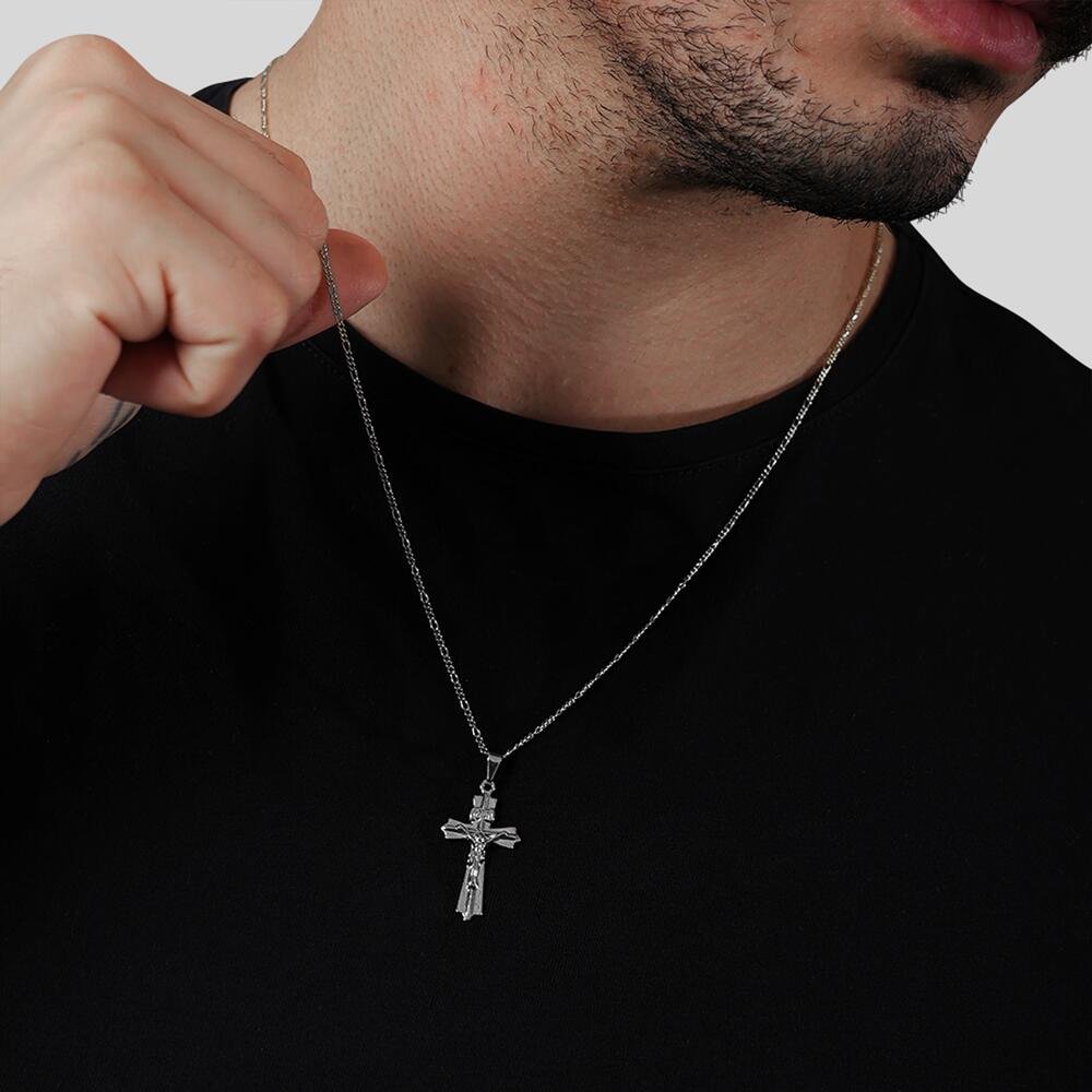 Pingente Prateado Crucifixo Prata 2