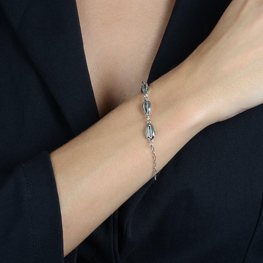Pulseira Prateada de Búzios Prata 2