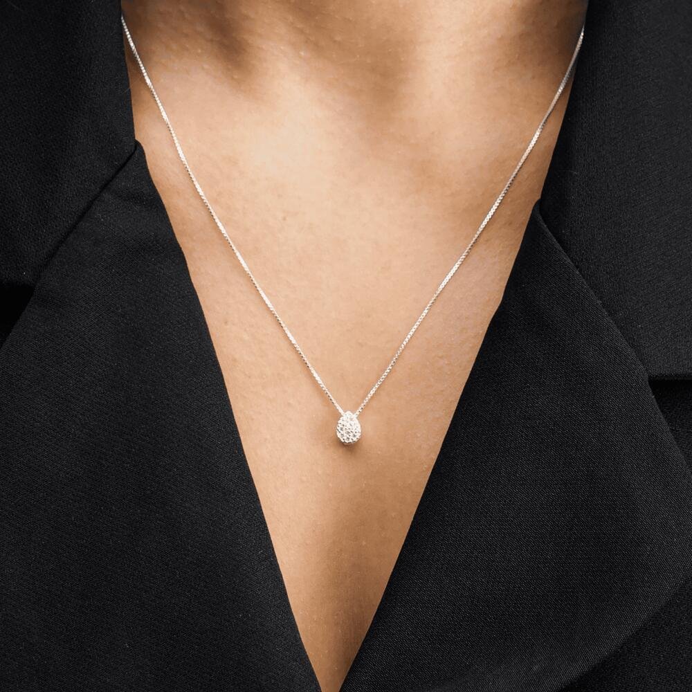 Colar de Gota Cravejado de Zircônia em Prata 925 Prata 2