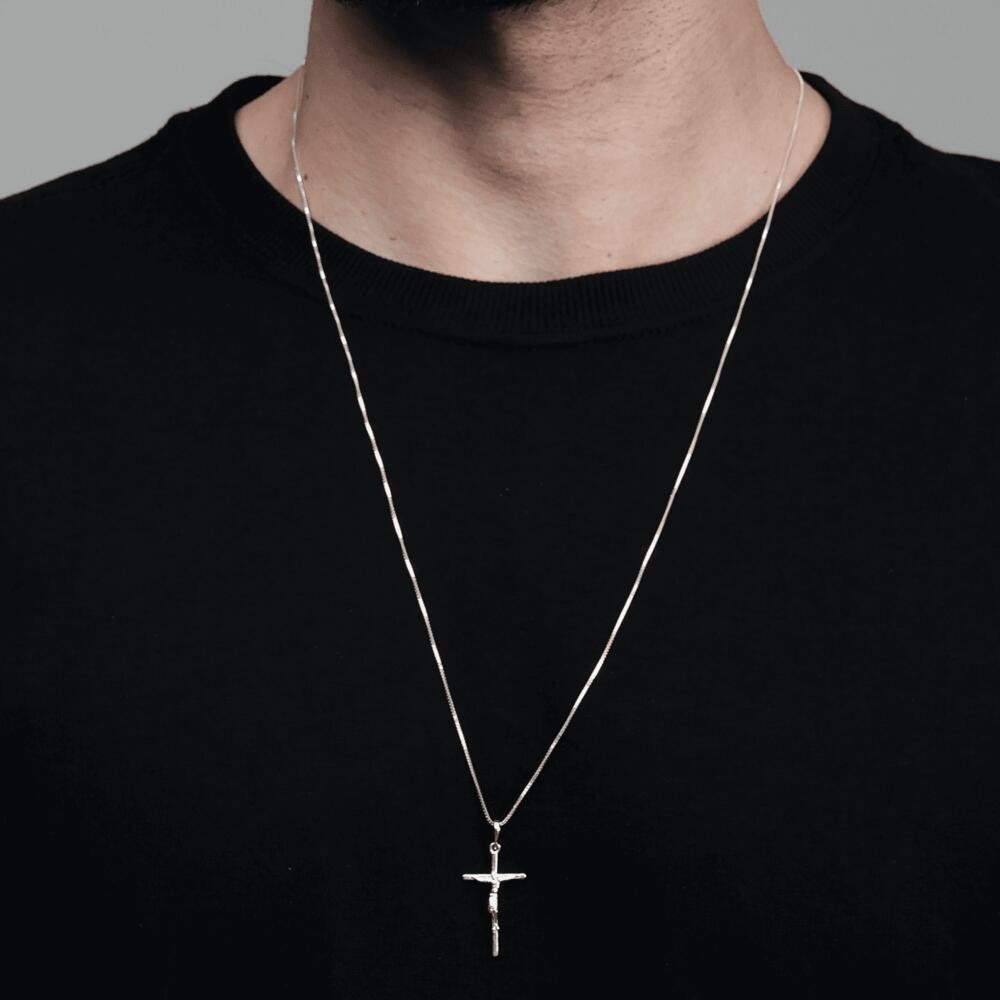 Colar Masculino 70cm Crucifixo em Prata 925 Prata 2