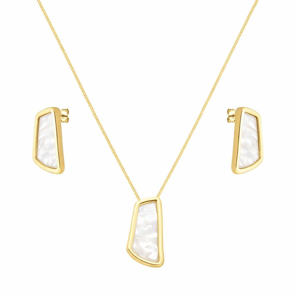 Conjunto Dourado Estilo Orgânico Madrepérola Dourado 1
