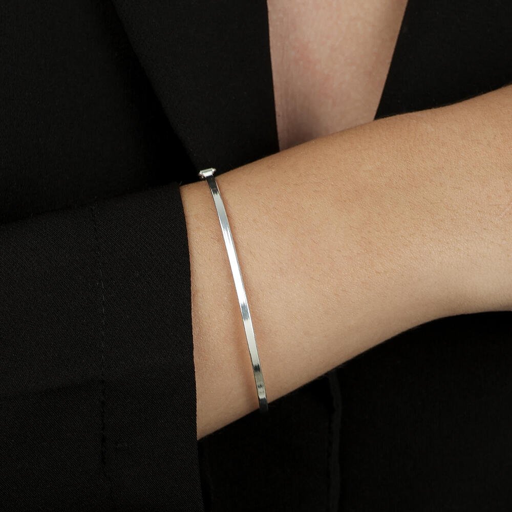 Pulseira Bracelete Oval em Prata 925 Prata 2