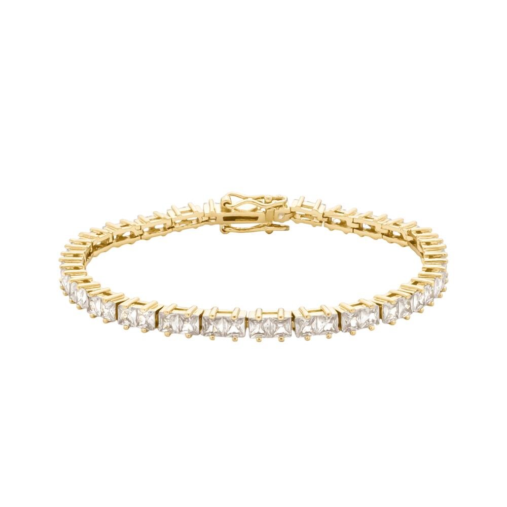 Pulseira Dourada Riviera em Zircônias