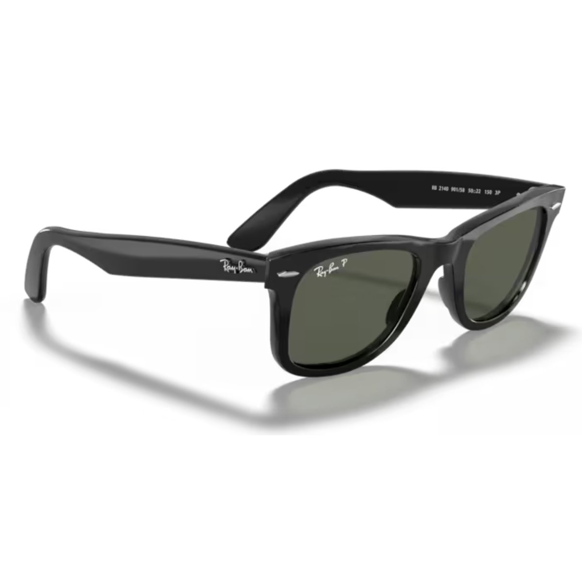 Oculos de Sol Ray-Ban Wayfarer Classico Lente Verde Polarizada RB2140 901/5850 Preto 3