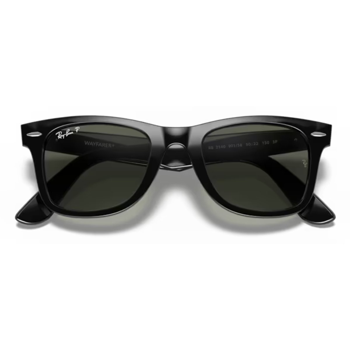 Oculos de Sol Ray-Ban Wayfarer Classico Lente Verde Polarizada RB2140 901/5850 Preto 6