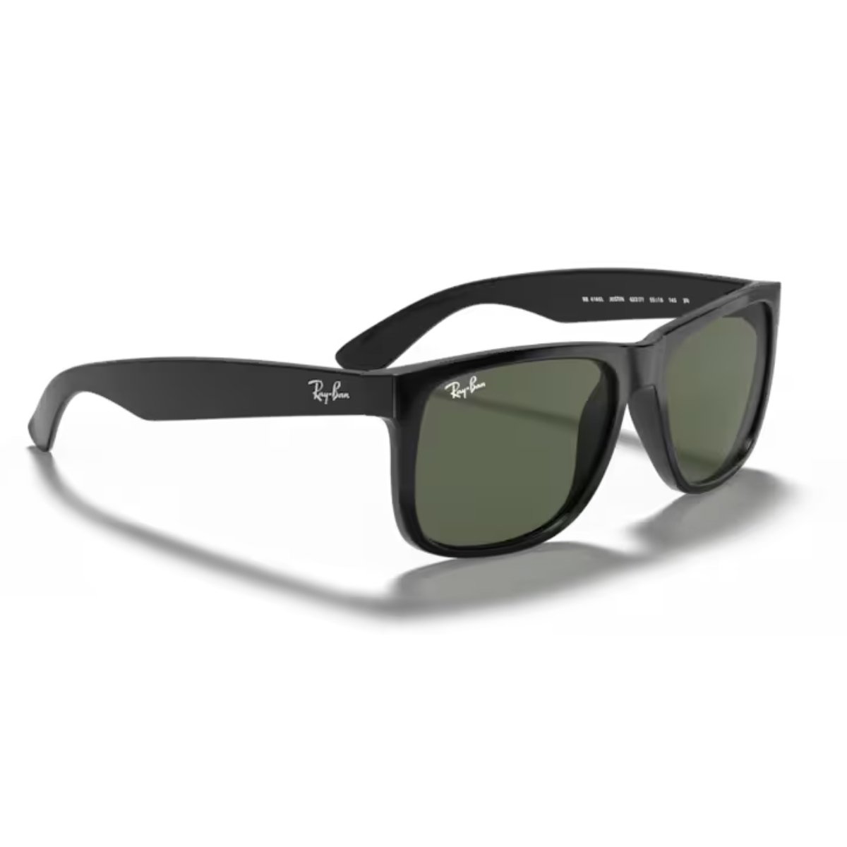 Oculos de Sol Ray-Ban Justin Classico Preto Emborrachado Lente Verde-escuro RB4165L 622/71 57 Preto 2
