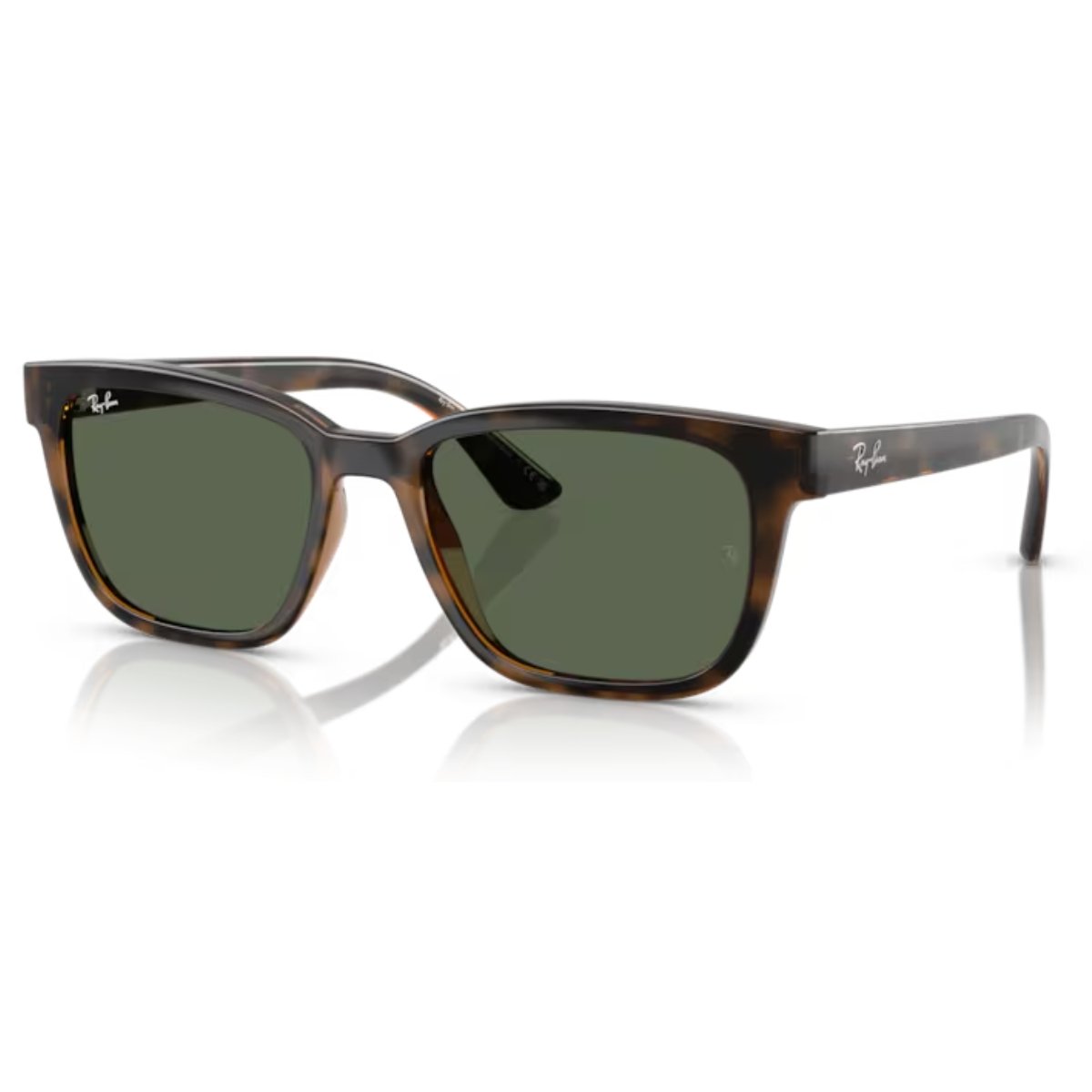 Oculos de Sol Ray-Ban Modelo Retangular Polido Havana RB4448L 710/7156