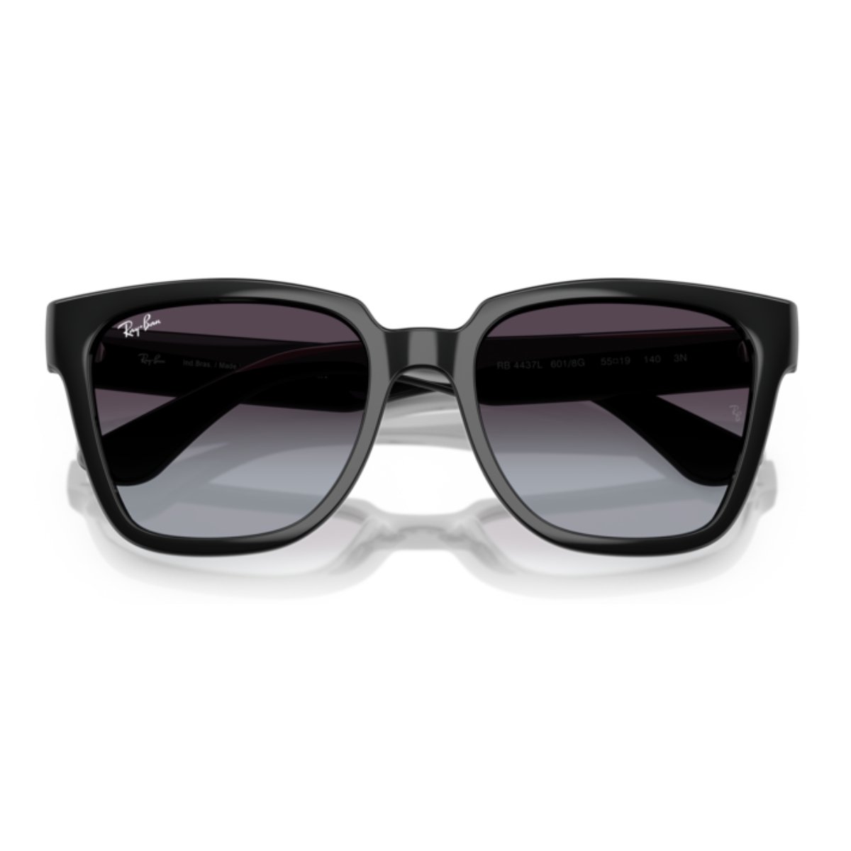 Oculos de Sol Ray-Ban Feminino Quadrado Lente Cinza Degrade RB4437L 601/8G Preto 6