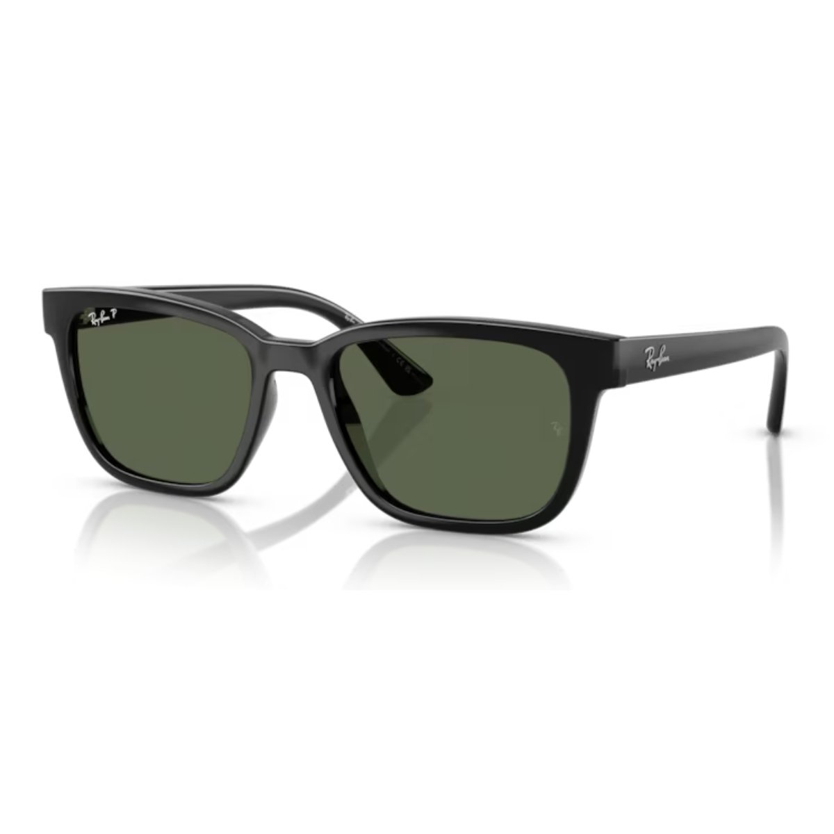 Oculos de Sol Ray-Ban Preto Polido Retangular Polarizado RB4448L Preto 1