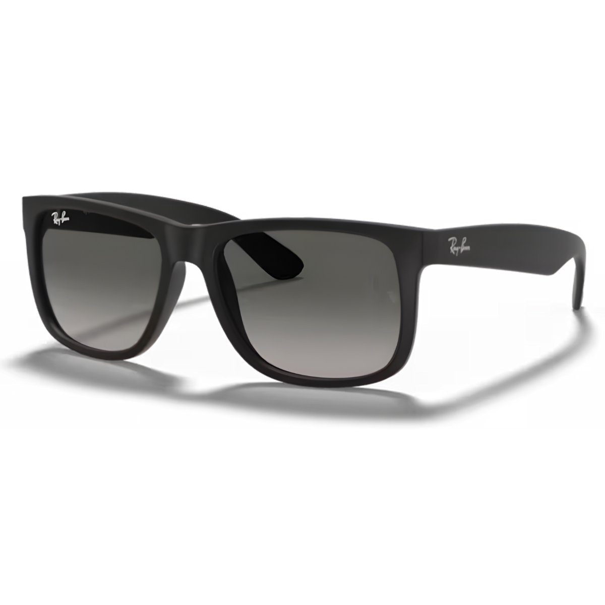 Oculos de Sol Ray-Ban Justin Preto Emborrachado Lente Cinza-escuro Degrade RB4165L 601/8G 57 Preto 1